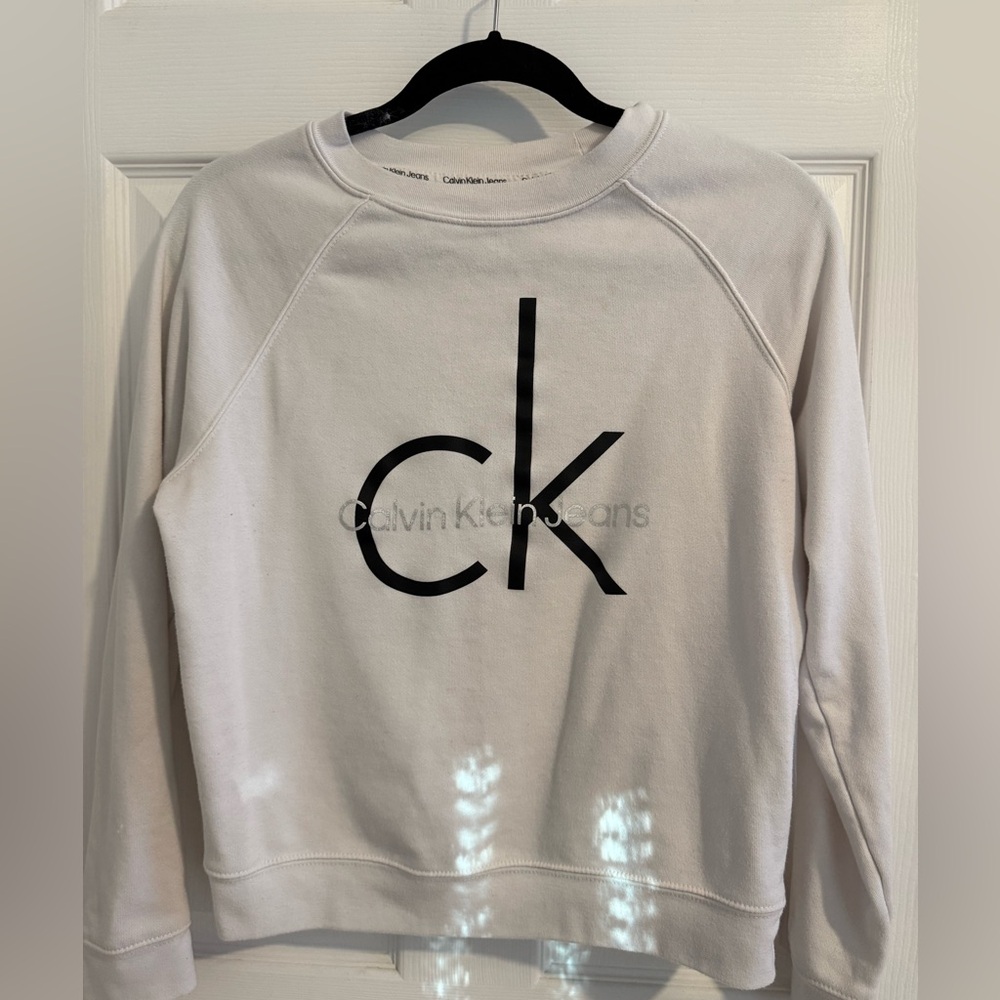 Calvin Klein Jeans White Crewneck Sweatshirt